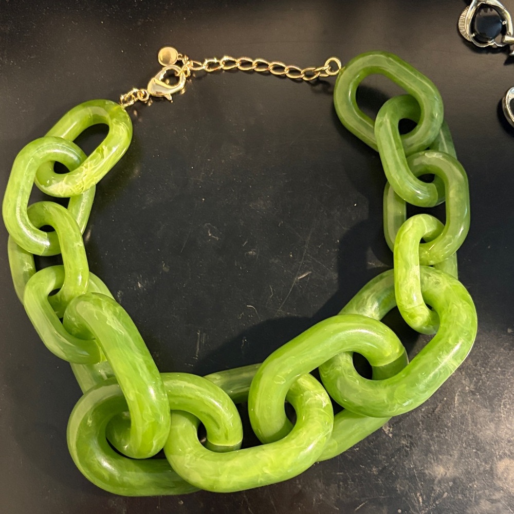 Chunky Green Chain Necklace